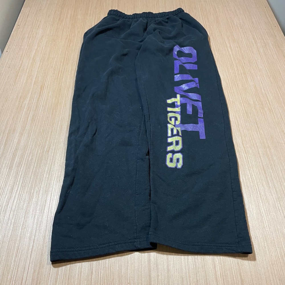 Gildan Sweatpants Women Olivet Tigers Black Graphic Fleece Joggers Small